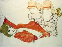 This Friday we will work on the reclining figure in drawing or painting. Theme and subject will be worked on and more information will be available later. (Drawing of Egon Schiele)