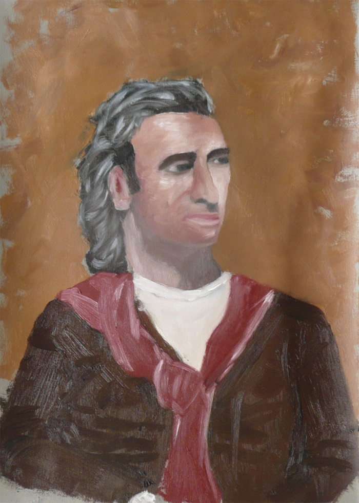 Olieverfstudie portret door Piet/ Oilpaint study portraiture by Piet.