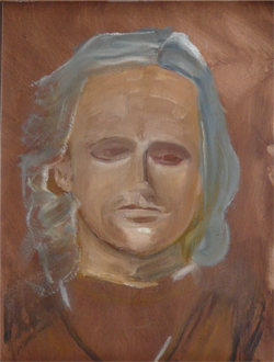 Olieverfstudie in 1 sessie door Astrid/ Oilpaint study (portrait) by Astrid