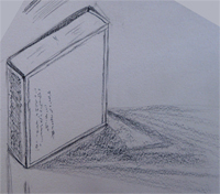 27-11-2009, Schetsen van door de mens gemaakte ontwerp objecten. Lucifersdoosje in dit geval met kern en half slagschaduw. Potlood op papier.