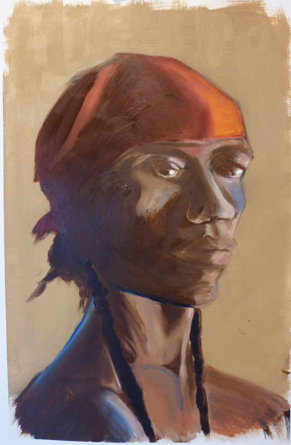 Portraiture in oilpaint: painted in two sessions.