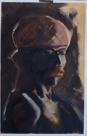 Excercise in portraiture painting in oilpaint:two sessions.