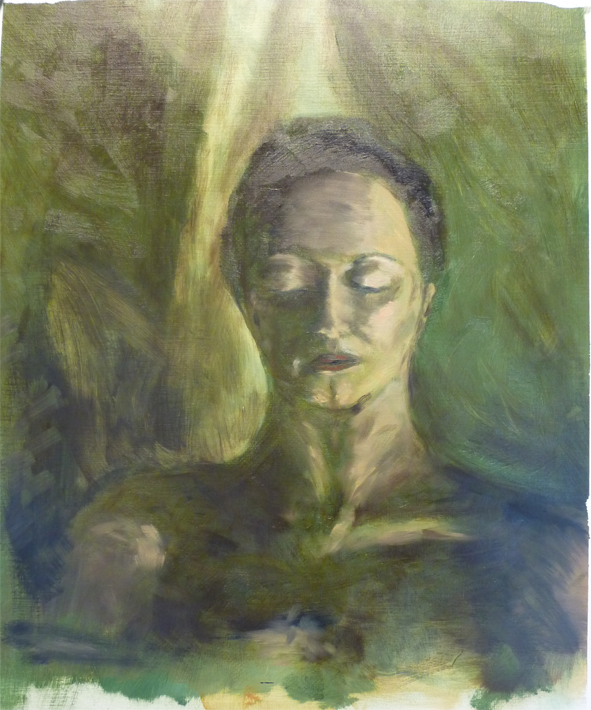 Excercise in portraiture painting in oilpaint:two sessions.